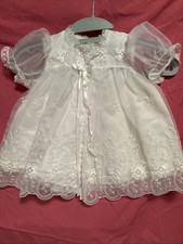 Vintage Phyllis Baby Wear Christening Baptism Lace  Satin Over Lay Jacket 12mo