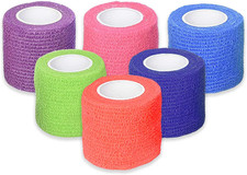 Self Adherent Cohesive Bandages 2" x 5 Yards - 6 Count, Rainbow Colors