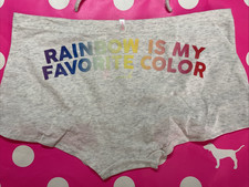 NEW 2020 Victoria Secret PINK Boyshort Panties Rainbow My Favorite Color Pride L