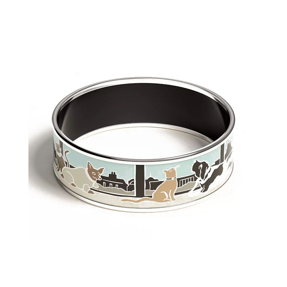 Hermes Chiens et Chats Parisiens Wide Bangle 44809033 thumbnail 3