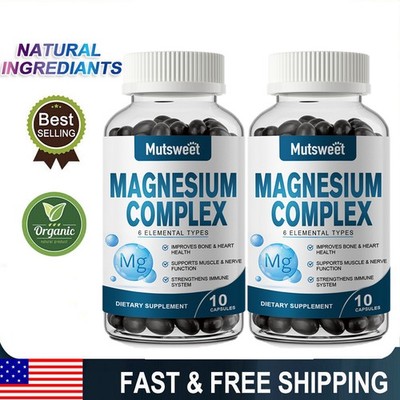 Magnesium Complex Supplement Citrate Malate Taurate Oxide Muscle Joint 240ct
