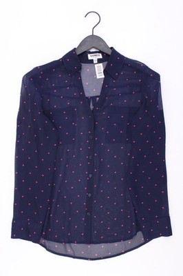   EXPRESS Bluse mit Herzmuster für Damen Gr. 36, S Langarm blau aus Polyester  