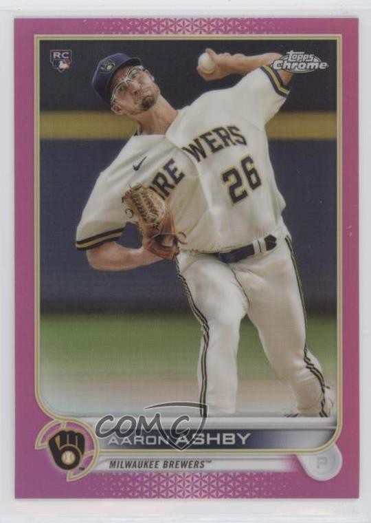 2022 Topps Chrome Pink Refractor Aaron Ashby #80 0hi5