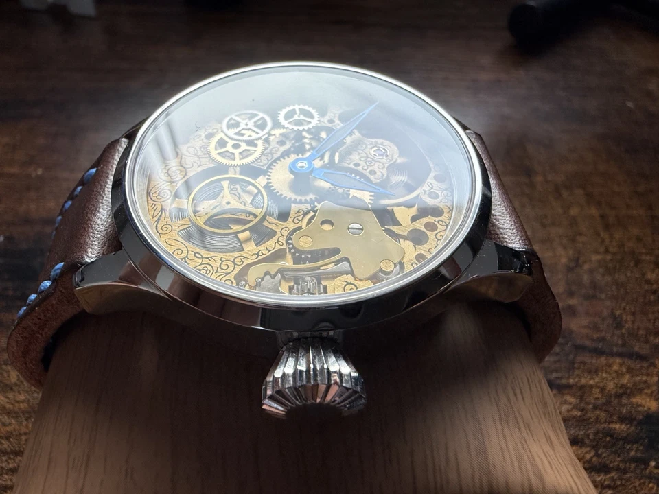 Reloj Esqueleto 42mm Hecho en Suiza Movimiento ETA 6497 Foto 4 de 4