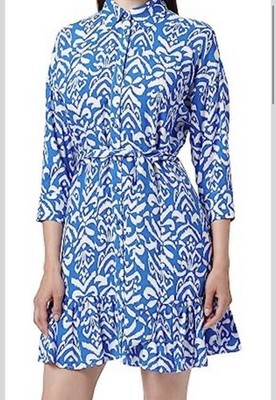 Naf Naf Anemone Blue French Casual Chic Dress Small Size 35” Length