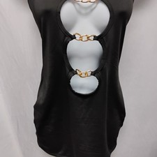 Women’s Unbranded Cut Out Royal Color Black Mini Dress Clubwear Stretchy S.