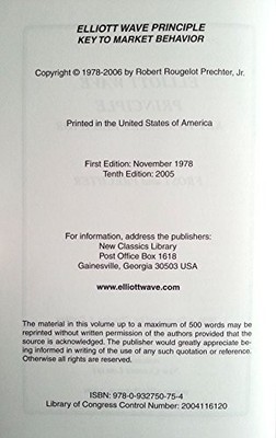 Elliott Wave Principle: Key to Market Behavior by Robert R. Prechter Hardback