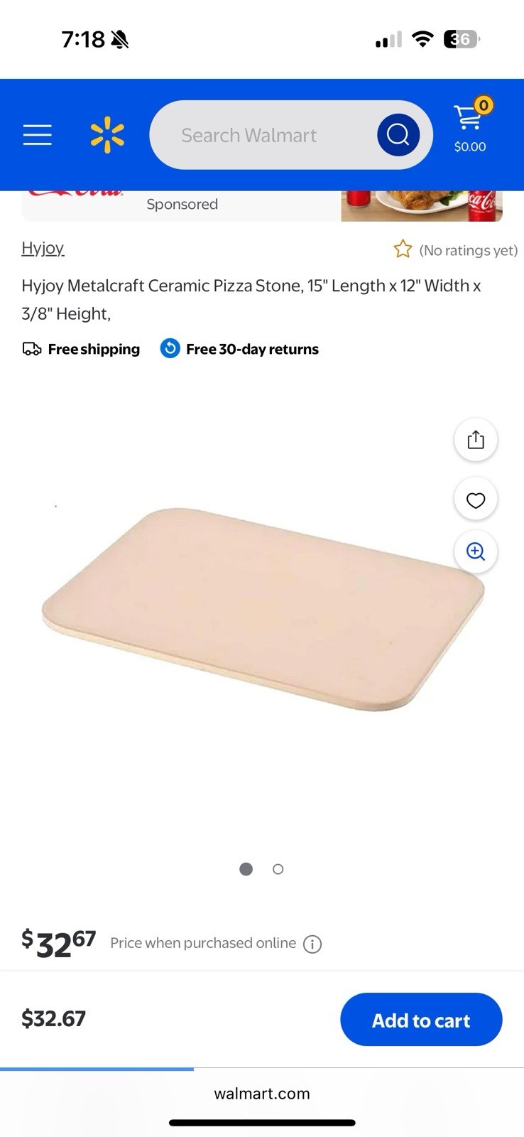 Hyjoy 15x12 Inch Metalcraft Ceramic Pizza Stone for Perfect Baking