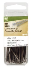Hillman 532684 Bright Steel Flat Head Smooth Shank Box Nail 2-1/4in. (Pack of 6)