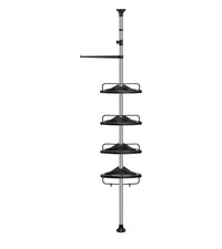 SONGMICS Shower Caddy, Telescopic Corner Shower Shelf for Bathroom, 95-300 Cm Hi