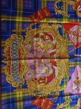 Atelier Versace grande foulard Vintage Anni 90- 100% seta cm 87 x 86