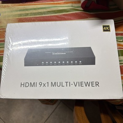4K HDMI Multiviewer 9x1, 4K@30Hz Seamless HDMI Switcher 9 in 1 Out w/IR Remote 