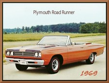 1969 Plymouth Road Runner Convertible Toolbox - Refrigerator Magnet 42 Mil