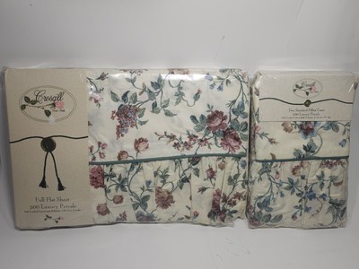 Vintage Croscill Flat Twin Sheet and pillow case 