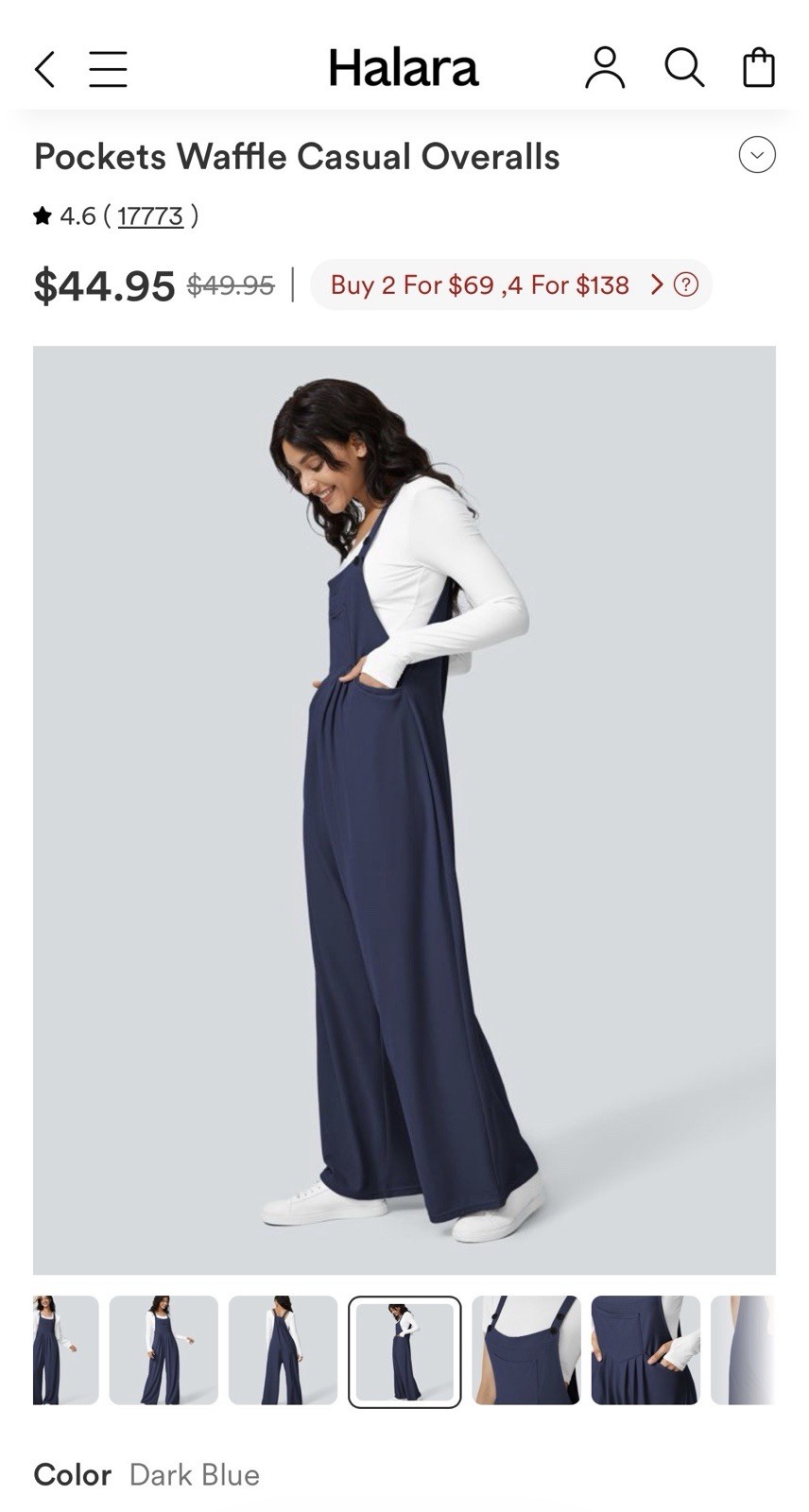 Halara NWT Dark Blue Adjustable Multiple Pockets … - image 12