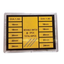 50pcs 1.5/1.8mm 16-24mm Assorted Stainless Steel Quick Release Watch Spring Bars