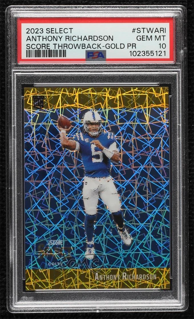Anthony Richardson Panini Select Score Select Throwback #STWARI Gold Prizm