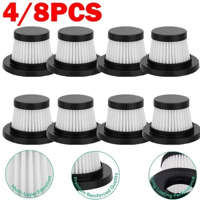 4/8Pack Washable Reusable Filter For Duck For Compact Cordless Vacuum Cleaner
