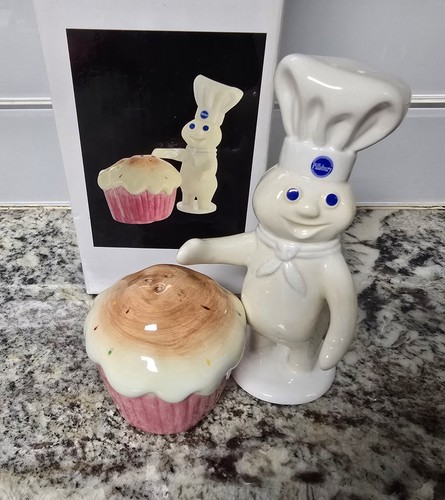 NIB Pillsbury Doughboy & Cupcake S&P + Soft Foam Poppin' Fresh in Canister - Picture 4 of 5
