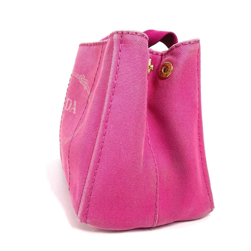 PRADA Canapa Logo Bag Tote Bag Handbag Pink Ladies Used from japan thumbnail 4