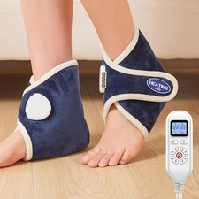 JOBYNA 2 Pack Heated Ankle Wrap for Pain Relief, For Ankles, Navy 