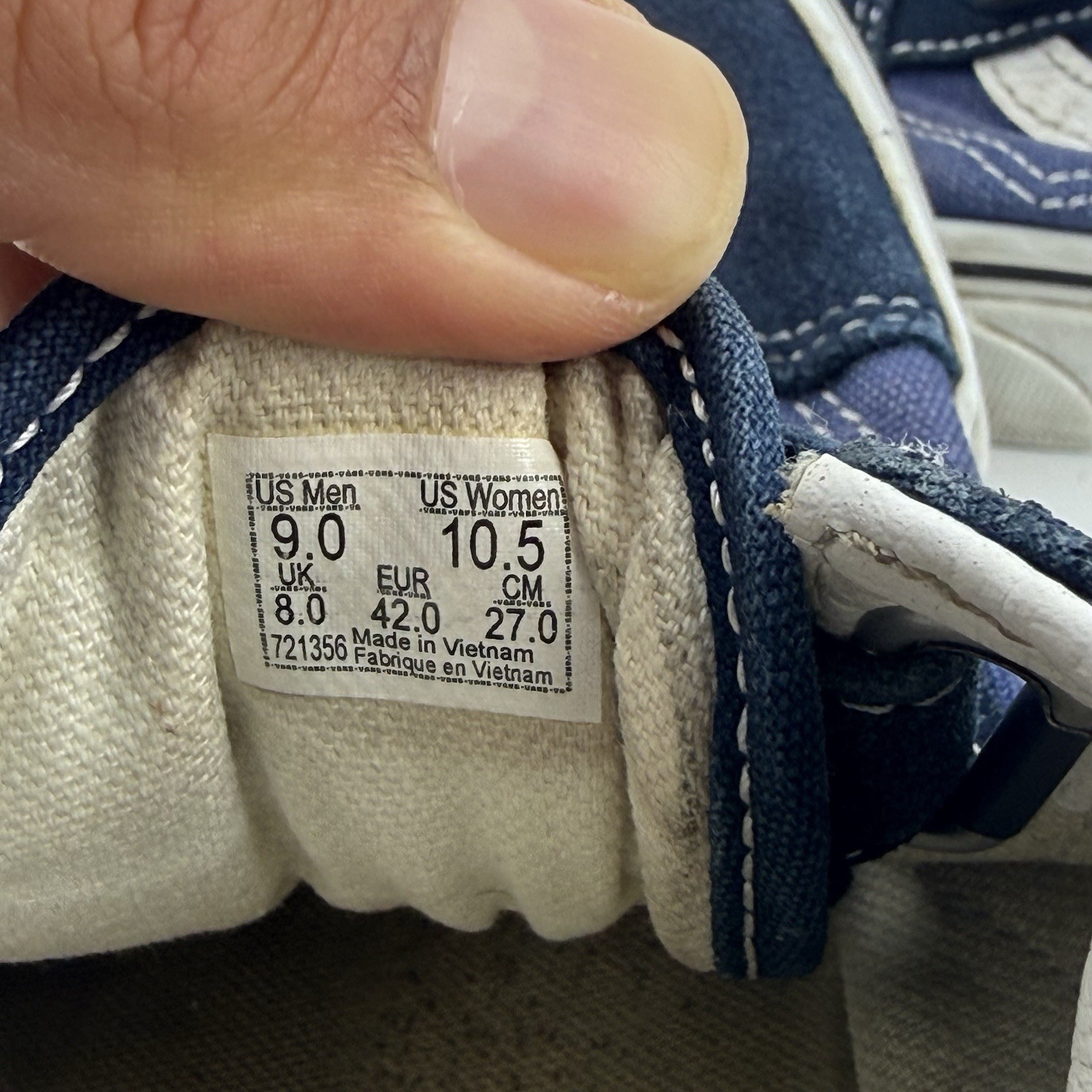 VANS Prison Issue Navy Hook And Loop Old Skool Men's Shoes Size 9 thumbnail 10