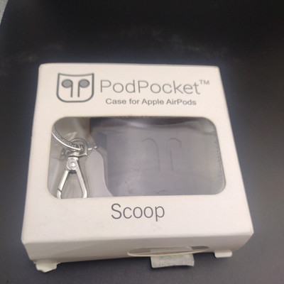 PodPocket Scoop AirPod Storage Case with Protective Translucent Silicone Black