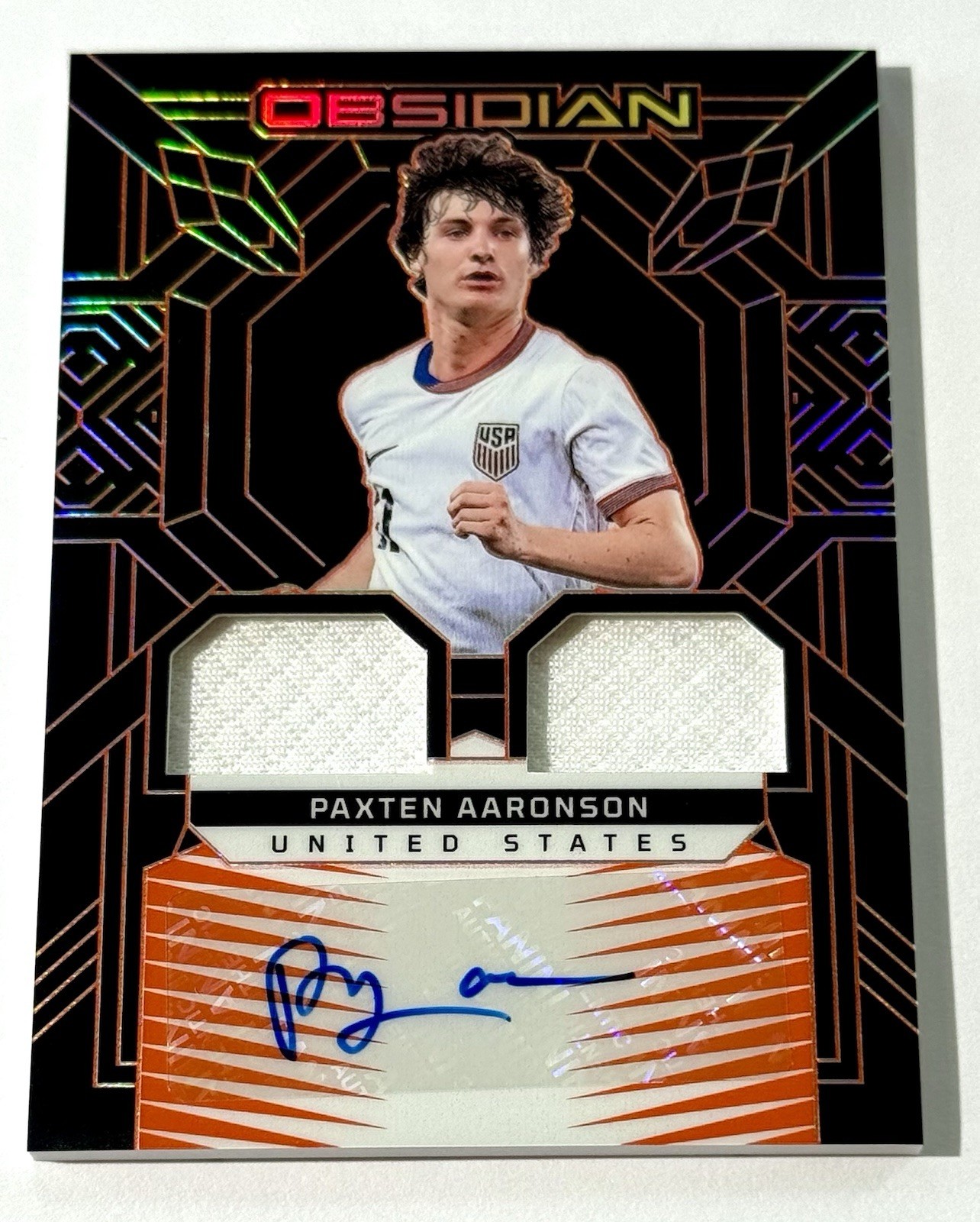 2024-25 Panini Obsidian EE Orange Auto Paxten Aaronson USA 🇺🇸