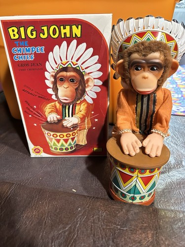 Vintage Big John The Chimpee Chief monkey Drums AS-IS Needs Repair