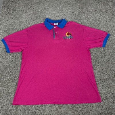 VINTAGE Quinn's On The Beach Shirt Mens XL Pink Blue Marco Island Florida 90s