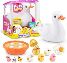 Pets Alive Mama Duck Surprise By ZURU, 4 Surprise Eggs, Baby Ducklings, 10 Toy,