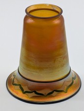 Signed STEUBEN Aurene Intarsia Art Nouveau Glass Shade Tiffany Quezal No Reserve