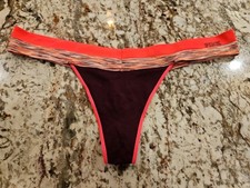 True Vintage Victoria's Secret PINK Rare Yoga Pink Logo Band L Thong Panties NWT
