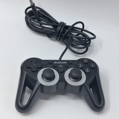 Elecom PlayStation PS3 PC Controller Autofire Wired USB JC-GMU3312SPBK Tested 