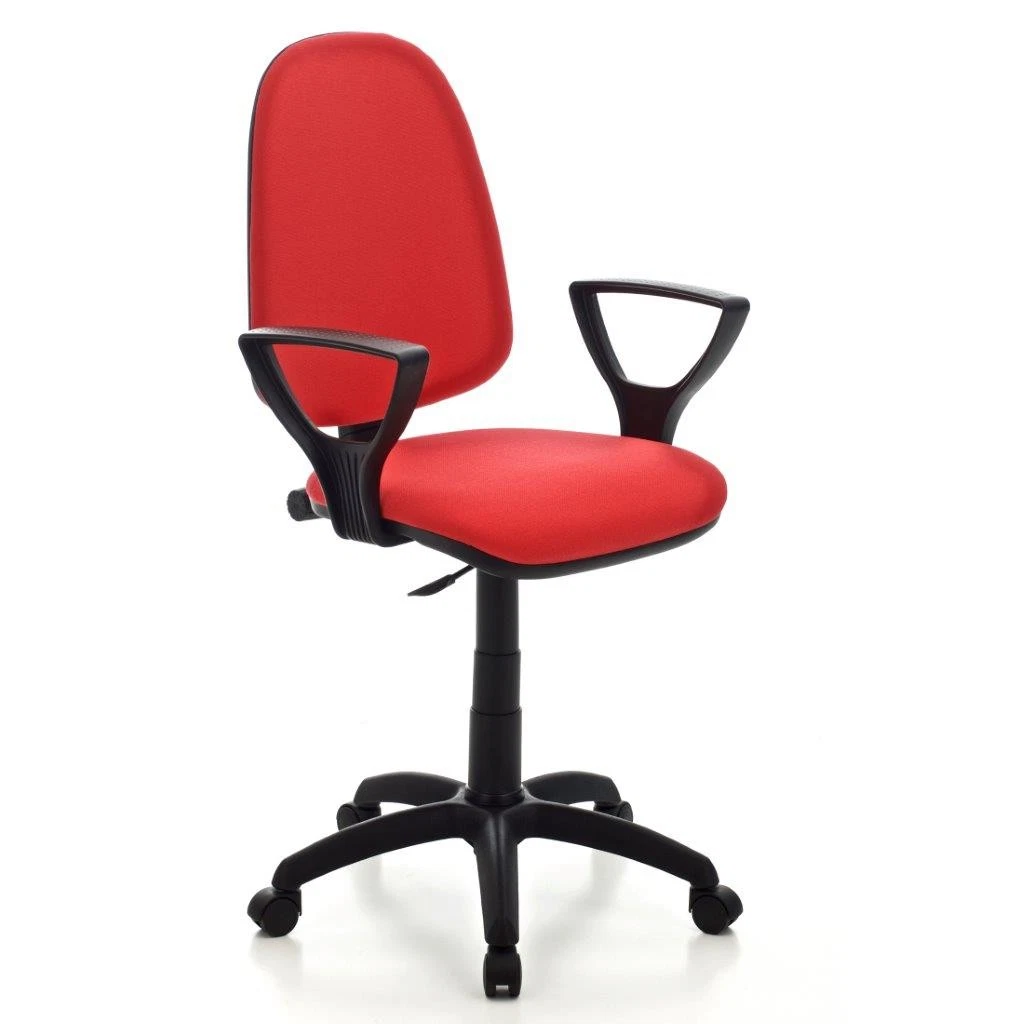 Sedia da ufficio in similpelle nero con braccioli e struttura in metallo - Hold
