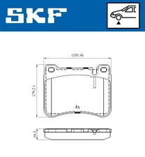 VKBP 80495 SKF brake pad set, disc brake for Mercedes-Benz