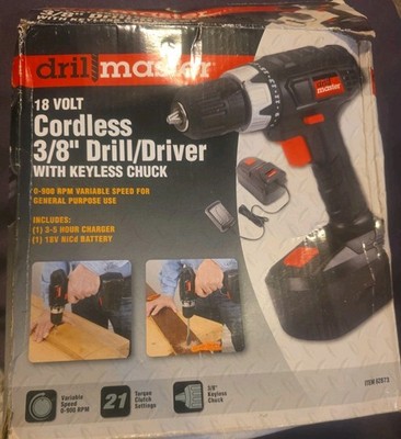 DRILL MASTER 18V Drill 62873 Open Box READ
