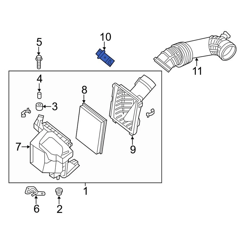 For Infiniti M56 2011-2013 Infiniti 226801MB0A Mass Air Flow Sensor Foto 3 de 3