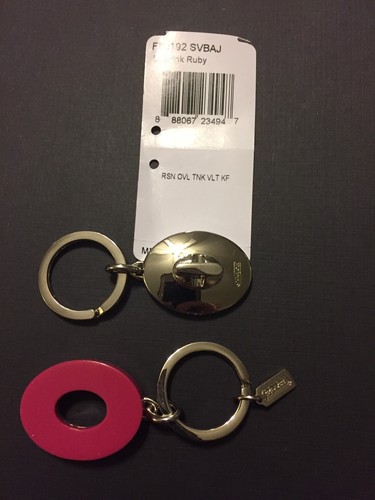 Llavero COACH con cerradura giratoria rosa con valet tono plateado nuevo con etiquetas 2 llaveros - Imagen 2 de 5
