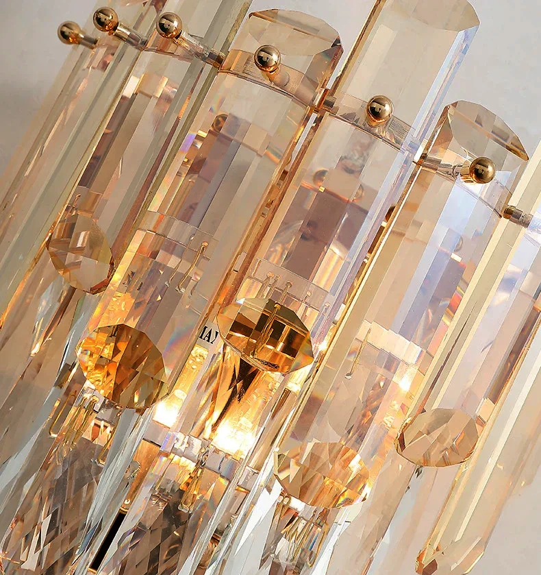 Lâmpada de parede de cristal estilo europeu de alta qualidade, luz LED de 3 cores - Imagem 4 de 4