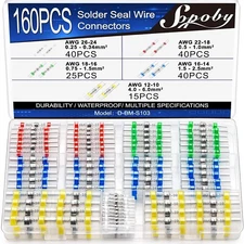 160 Pcs Conectores De Cable De Sellado De Soldadura - Conectores De Soldadura...