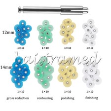 80pcs Dental Composite Finishing Polishing Discs assorted kit  Mandrel 12/14mm