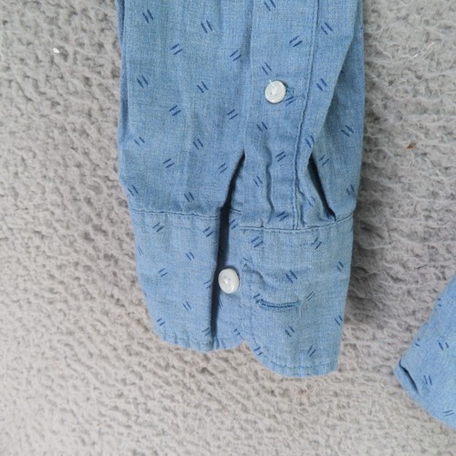 J Crew Shirt Mens XL Blue Polka Dot Slim Untucked Long Sleeve Button Up - Picture 4 of 8