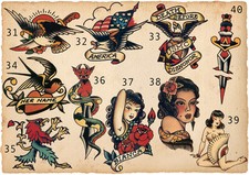 Sailor Jerry Tattoo Art 14 x 11 Photo