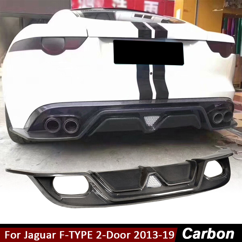 For Jaguar F-TYPE 2-Door 2013-2019 REAL CARBON Rear Bumper Diffuser Lip Spoiler