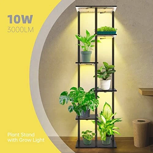 Plant Stand with Grow Light 6 Tier 7 Potted Plant Shelves with