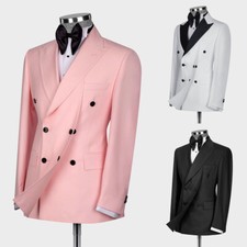 Classic Men Tuxedo Suits Peak Lapel Business Formal Grooms Wedding Outfits
