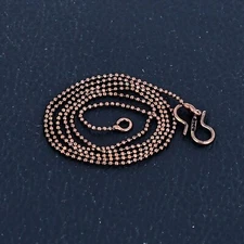 Solid Copper Ball Bead Chain Necklace Handmade Jewelry For Womens Gift MJC06