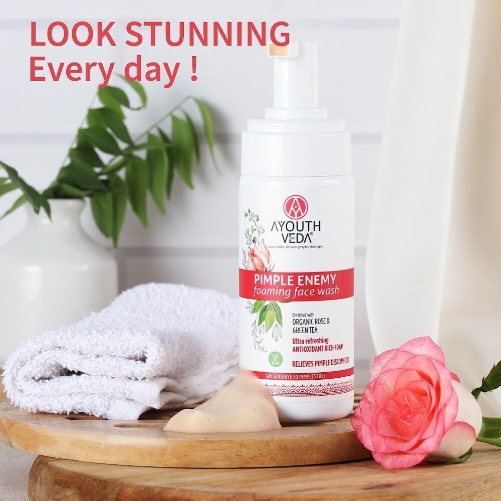 Ayouthveda Pimple Enemy Foaming Face Wash 2x150ml – Anti Acne Herbal Cleanser
