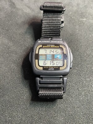 VERY RARE VINTAGE CITIZEN Digital WATCH D131-312945 Shock Sensor